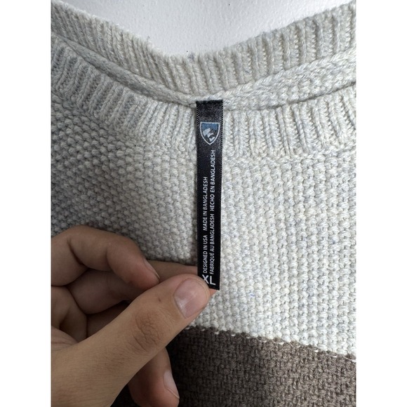 KÜHL Women's XL Colorblock Sweater Merino Wool Blend Crew Neck Pullover - Picture 3 of 12